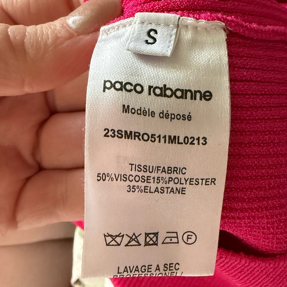Paco Rabanne Crystal Embellished
Ribbed Knit Mini Dress in Pink
Raspberry, S - Picture 12 of 13
